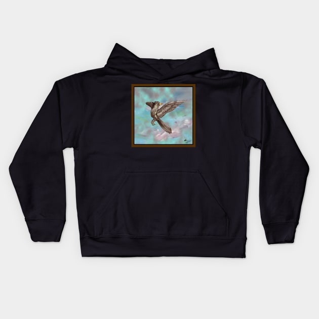 Bird in the Hand Veterinary exotic birds hands woman girl female feminine grey songbird nature lover loves avian Hummingbird Brown Blue Green Kids Hoodie by pegacorna